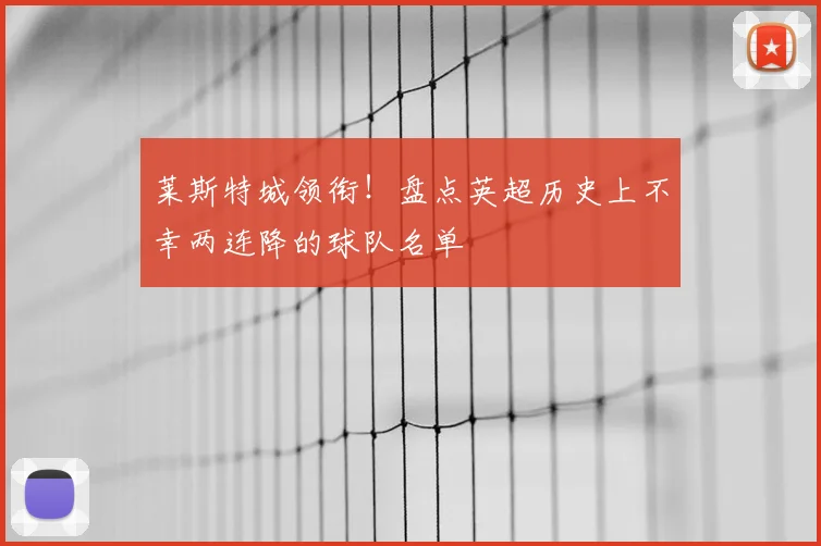 莱斯特城领衔！盘点英超历史上不幸两连降的球队名单